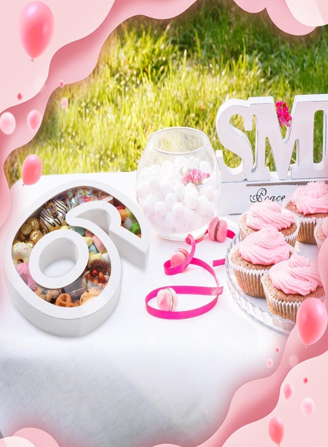 Tellingyou 11.8" 2025 Graduation Cardboard Number Shaped for Bachelorette Wedding Fillable Serving Tray Box Paper Mache with Clear Lid for Charcuterie Cupcake Anniversary Birthday(Number 6/9) - Image 4